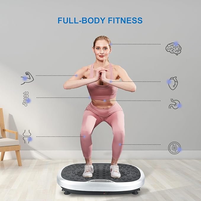 EILISON FitMax 3D XL Vibration Plate Exercise Machine - Whole Body Workout Vibration Platform w/Loop Bands - Lymphatic Drainage Machine for Weight Loss, Shaping, Wellness, Recovery-Ruum Studio Home