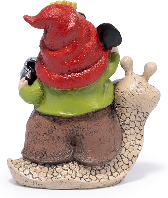 Hodao Spring Garden Gnome Decoration Flower Animal Ornaments Decor Gifts Spring Gnomes for Garden Decorations Summer Elf Figurine Gifts for Mom Outdoor Decor (Red)-Ruum Studio Home