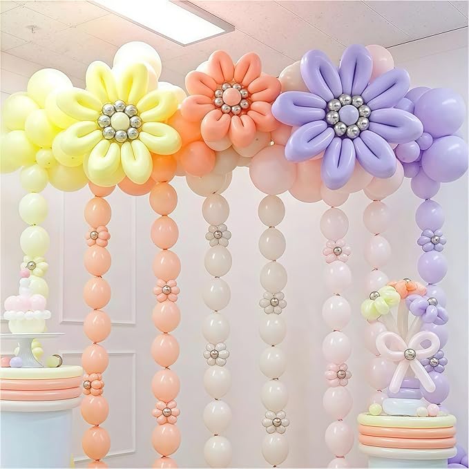 White Sand Linking Balloons, 100PCS 6 Inch Small Ivory Quick Link Balloons for Making Balloon Wall Heart Arch, Tails Balloon for Wedding Birthday Baby Shower Engagement Graduation Party Decorations-Ruum Studio Home