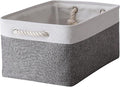 TheWarmHome Organization and Storage Basket for Organizing- 16x12x8 inch 1 Pack Fabric Storage Cubes, Collapsible Storage Bins for Shelves Organizer Gift Closet Cloth Toy (White & Grey)-Ruum Studio Home