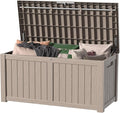 DRATO 120 Gallon Large Deck Box, Outdoor Storage Box for Patio Furniture, Patio Cushions, Gardening Tools, Pool Supplies,660lbs Weight Capacity,Waterproof Resin Storage Boxes-Ruum Studio Home