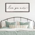 Love You More Above Bed Wall Decor Sign 32"×12" for Master Bedroom Over Bed Large Simple Wood Framed Hanging Wall Art (Black)-Ruum Studio Home
