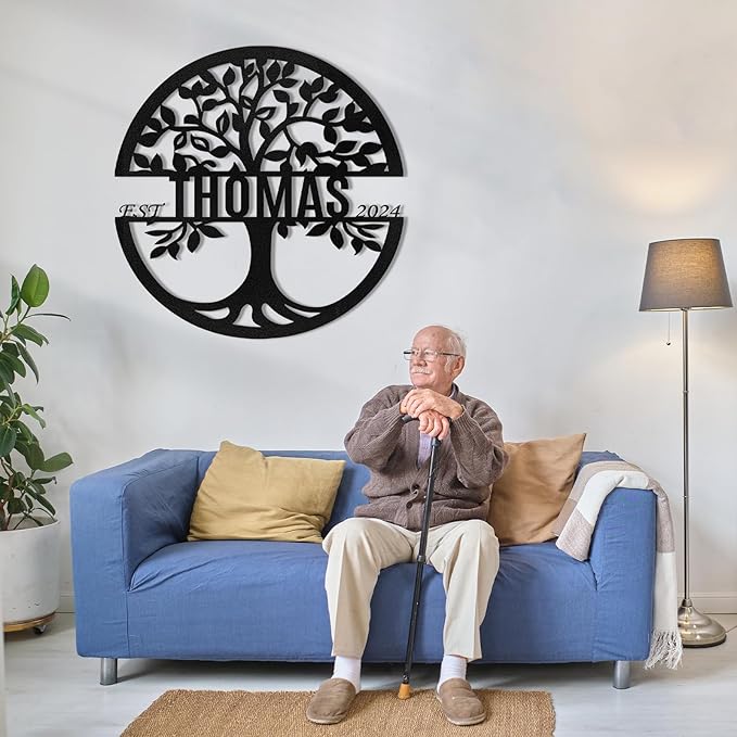 Metal Signs Customized, Tree of Life Metal Signs, Personalized Family Name Sign, Outdoor Metal Wall Art, Metal Tree Wall Decor, Porch Signs Outdoor, Housewarming Gift, Rustic Home Decor-Ruum Studio Home