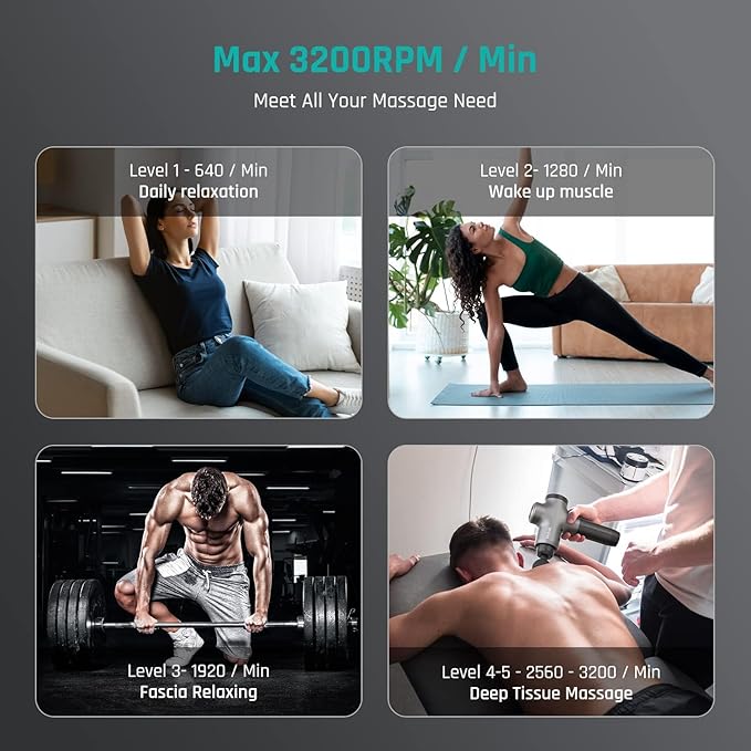 Mebak 3 Massage Gun, Massage Gun Deep Tissue for Athletes, Professional Muscle Percussion Massage Gun,Massager Gun for Shoulder Leg Back Body Pain Relief,Quiet Portable Sport Massager, Gifts for Him-Ruum Studio Home