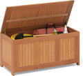 Tangkula 58 Gallon Wood Deck Box, 3-in-1 Patio Storage Bench Stool w/Flip Top for Cushions, Pool Supplies, Gardening Tools, Outdoor Container Chest for Garden, Backyard, Poolside-Ruum Studio Home