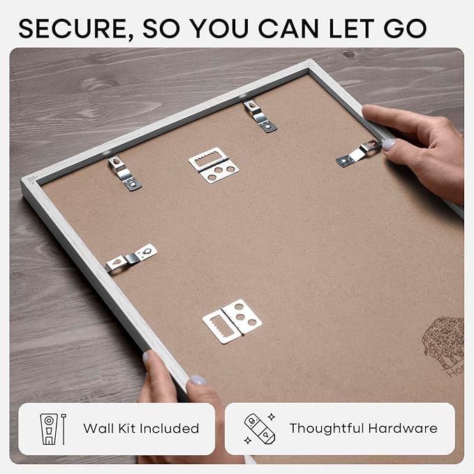 Homeforia A3 Picture Frame White Wood, High-End Oak 11.7 x 16.5 White Poster Frames Matted to 8.3 by 11.7 Photo, 11.7x16.5 Size Wooden Frame with Mat 8.3x11.7 Print, Tempered Glass, Wall Kit, Set of 1-Ruum Studio Home