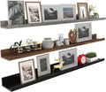 Giftgarden 47 Inch Multi Colors Floating Shelves for Wall Mount, Assorted Colors Wood Wall Shelf Ledge for Bathroom Bedroom Living Room Kitchen Storage, Set of 3 Different Sizes-Ruum Studio Home