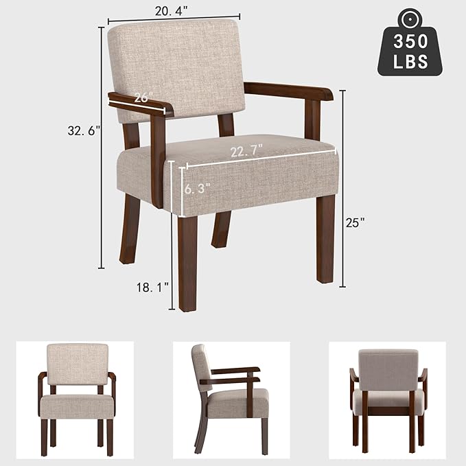 Accent Chair, Oversize Living Room Chairs with Soft Seat & Armrests for Living & Dinning Rooms-Ruum Studio Home