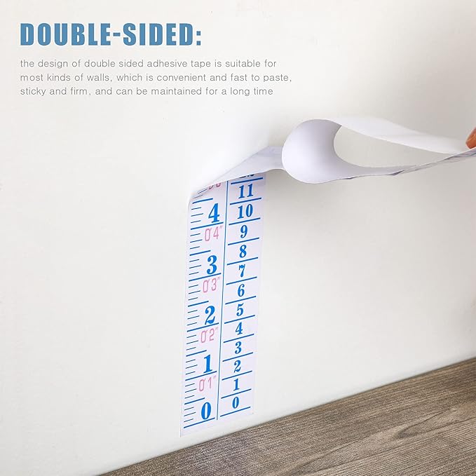 Tatuo Growth Chart Wall Labels Height Indicator Tape Ruler Growth Chart Decor Height Indicator Adhesive Ruler for Home Room Measuring(Blue)-Ruum Studio Home