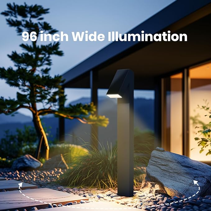 Solar Walkway Light, Dimmable Metal Solar Pathway Light Outdoor IP65 Waterproof, 3000K 500LM Solars Yard Lights for Yard Garden Patio Landscape Lawn-Ruum Studio Home