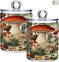 Cartoon Mushroom 2PC Airtight Transparent Plastic Storage Jar, Food Storage Container Glass, Can Store Candy, Salt, Coffee Beans, With lid, Easy To Use-Ruum Studio Home