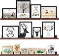 AZSKY Floating Shelves Wall Mount Deep Walnut for Wall Storage 36 Inch Rustic Picture Photo Ledge Shelf with Lip Nursery Book Shelves for Kids Room Bedroom Bathroom Living Room Kitchen Decor Set of 3-Ruum Studio Home