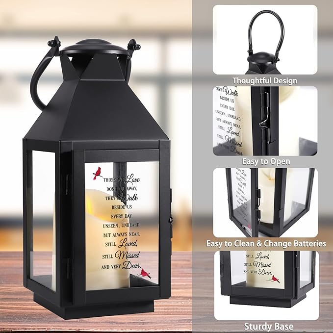 Memorial Lantern, Sympathy Gifts for Loss of Mom/Dad/Loved One, Bereavement Gifts, in Memory of Loved One Gifts, Remembrance Gifts for Loss, Celebration of Life, Memorial Gifts, Funeral Gifts-Ruum Studio Home