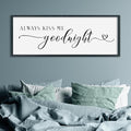 SRSZHIYUE Always Kiss Me Goodnight Sign Wall Decor Art for Master Bedroom Above Bed 32"×12" Large Wood Framed Wall Hanging (Black)-Ruum Studio Home