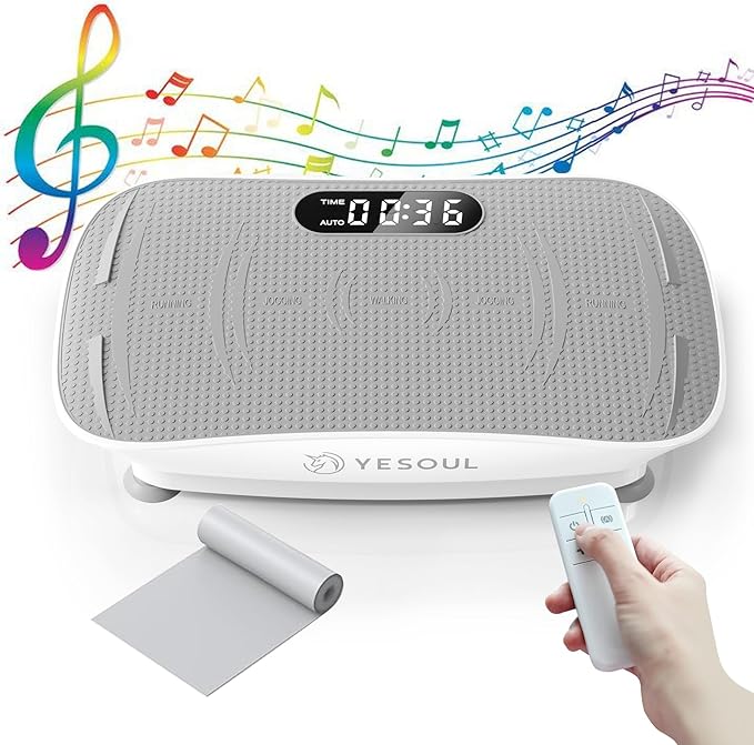 Yesoul Vibration Plate Exercise Machine for Lymphatic Drainage Weight Loss, Power Plate Vibration Platform with Bluetooth Remote, Full Whole Body Workout Equipment for Women Men, 300-400 lbs Capacity-Ruum Studio Home