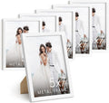 HAUS AND HUES 5x7 White Metal Picture Frames - Photo Frames 5X7 - Features Premium Aluminum, Vertical Hanging, Easel Back for Tabletop, Home, Office (5x7 in, White, Set of 6)-Ruum Studio Home