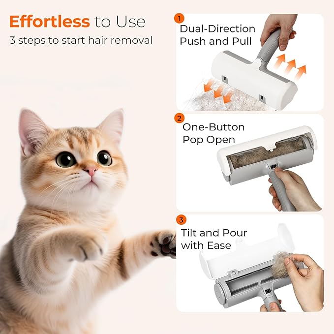 Pet Hair Remover - Reusable Lint Roller for Cats and Dogs, Effortlessly Removes Fur from Furniture, Carpets, Bedding, and Clothing, Static Cling Technology, Self-Cleaning Design-Ruum Studio Home