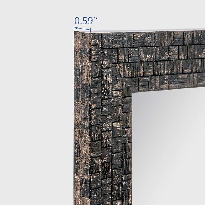 Bathroom Wall Mirror, Decorate Bathroom Mirrors for Wall, Rectangle Modern Bathroom Wall Mounted Mirror Vertical or Horizontal Hanging for Living Room (Black 24“ X 40")-Ruum Studio Home