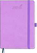BEZEND Planner 2025-2026 Weekly and Monthly, 5.8" x 8.5" Academic Calendar (Jul 25-Dec 26) Vertical Daily Appointment with Hourly Timeslot & Monthly Tab, PU Leather Hardcover - Lavender-Ruum Studio Home