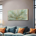 YJYart Green Abstract Canvas Artwork Flowers Wall Decor for Office Line Art Painting 24"x 48" Pictures for Bedroom Dining Room Neutral Wall Art-Ruum Studio Home