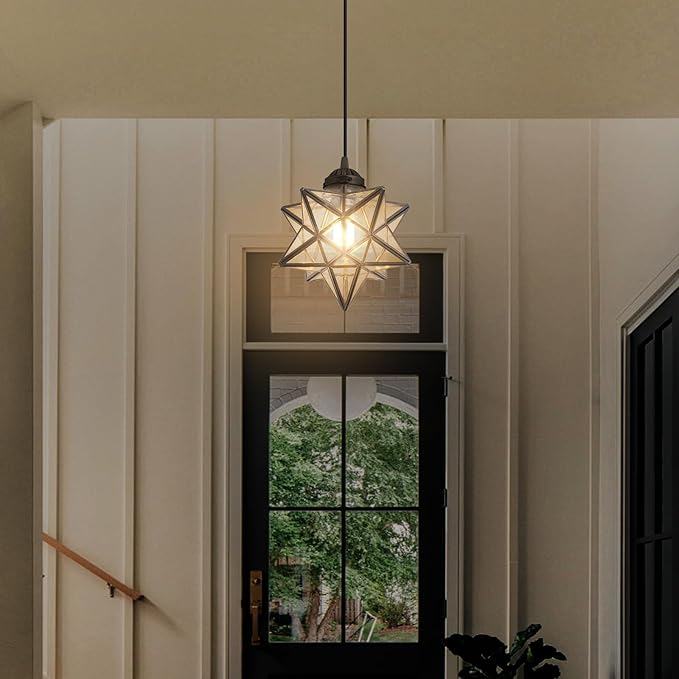 Clear Glass Chandeliers Lighting Pendant Lights for Kitchen Island Dining Room Light Fixture Chandeliers Hanging Light with Warm Light Bulb-Ruum Studio Home