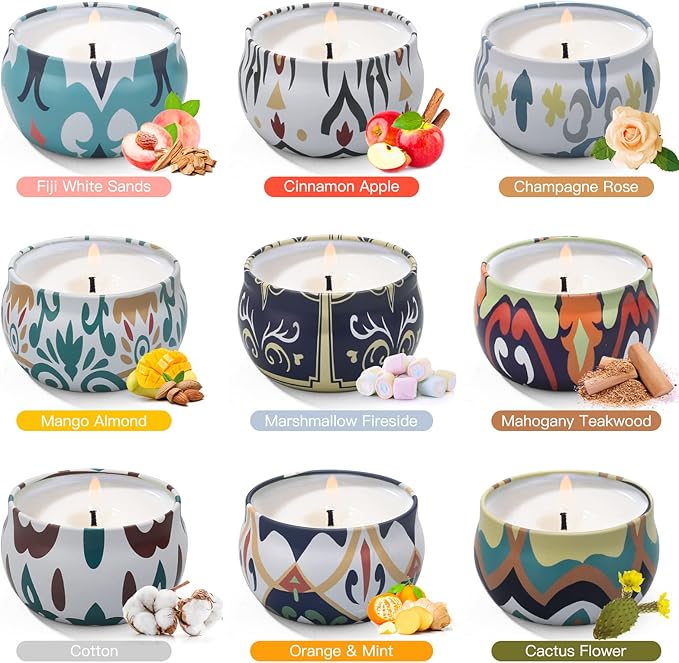 Candles Gifts for Women, 9 Pack Candles for Home Scented, Soy Scented Candle for Home, Aromatherapy Candle Gifts Set for Christmas, Birthday, Mothers Day, Valentine's Day-Ruum Studio Home
