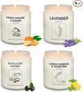 Natural Soy Wax Aromatherapy Candles - 4 Pack 7.1oz, Over 240 Hours Burn Time, Scented Candles Gifts for Women - Lavender-Ruum Studio Home
