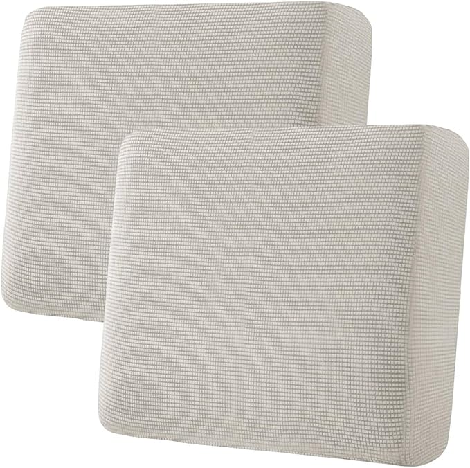 H.VERSAILTEX Super Stretch Individual Seat, Sofa Covers Couch , cushion covers Slipcover Sets Thick Jacquard Textured Twill Fabric (2 Piece Large Sofa cushion covers, Island Fossi)-Ruum Studio Home