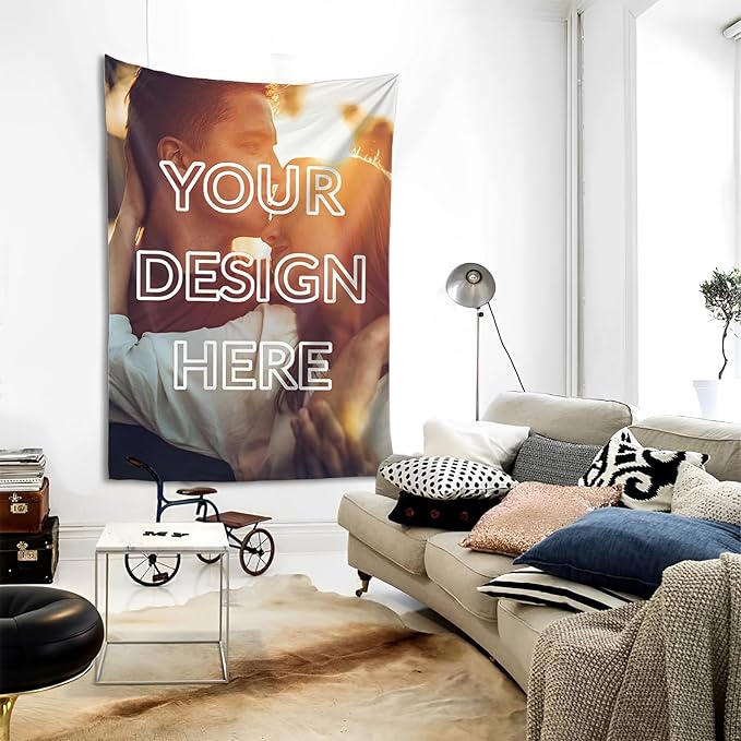 Custom Tapestry For Wall Bedroom Custom Backdrop Personalized Image Text Photo Customized Funny Tapestry Banners And Signs Single Picture Vertical Tapestrys-Ruum Studio Home