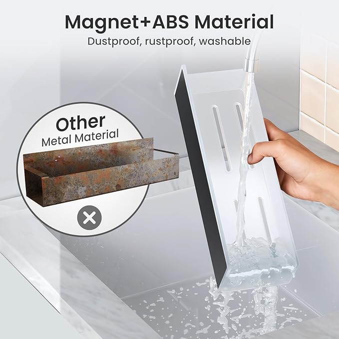 Magnetic Spice Rack for Refrigerator, Kitchen Organizer and Storage Shelf, Clear(2 Pack)-Ruum Studio Home