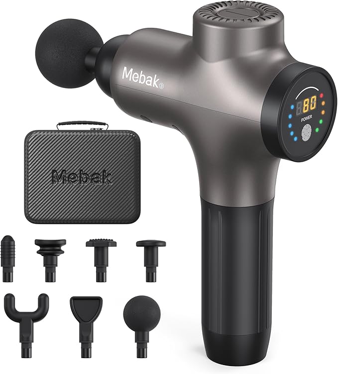 Mebak 3 Massage Gun, Massage Gun Deep Tissue for Athletes, Professional Muscle Percussion Massage Gun,Massager Gun for Shoulder Leg Back Body Pain Relief,Quiet Portable Sport Massager, Gifts for Him-Ruum Studio Home