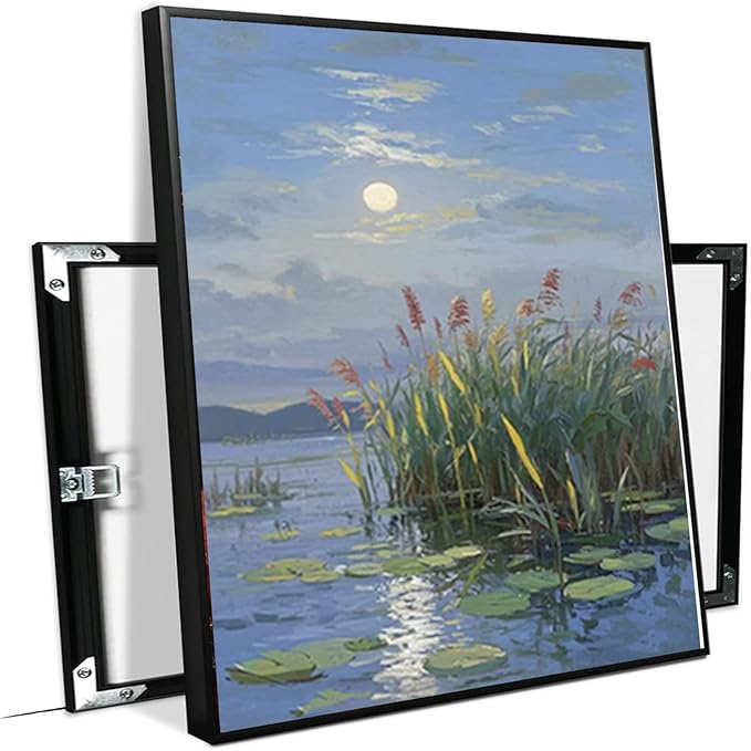 Landscape poster artwork art poster natural landscape painting reed marsh under the moonlight suitable for living room bedroom home wall-Ruum Studio Home
