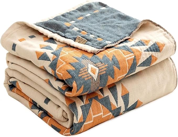 Spring Blankets Cotton Throw Blanket 60''x 80'' Muslin Blanket for Couch Bed Chair,Cozy Soft Bed Cotton Quilted Boho Quilts Blanket Gifts for Women-Ruum Studio Home