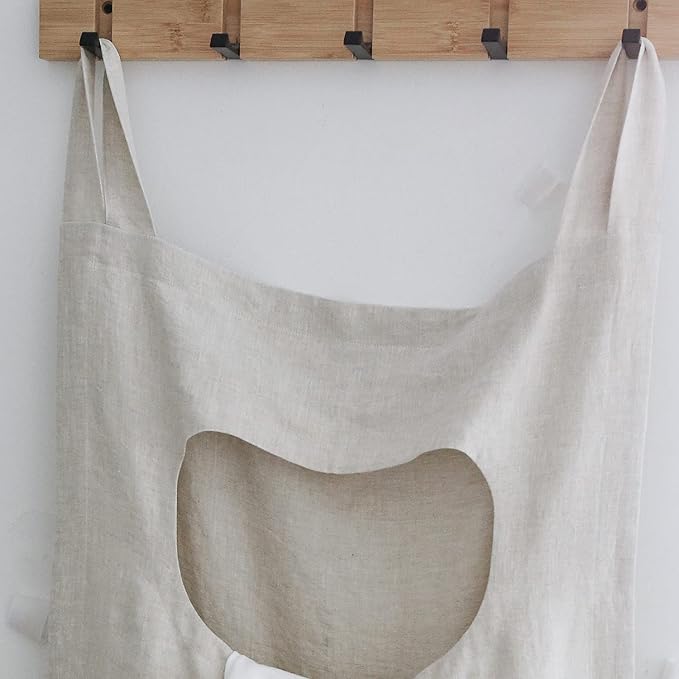 Amazhiyu 100% Linen Door Hanging Laundry Hamper Bag, 19x27 Inches (Linen)-Ruum Studio Home