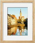 IBUYKE 8x10 Picture Frame,Solid Oak Wood 8x10 Photo Frame with Mat to 5x7,10x8 Picture Frames With Tempered Glass,Tabletop or Wall Mount Display,Home Decor,Natural Oak 8 x 10 Frame,UWPF0810N-Ruum Studio Home