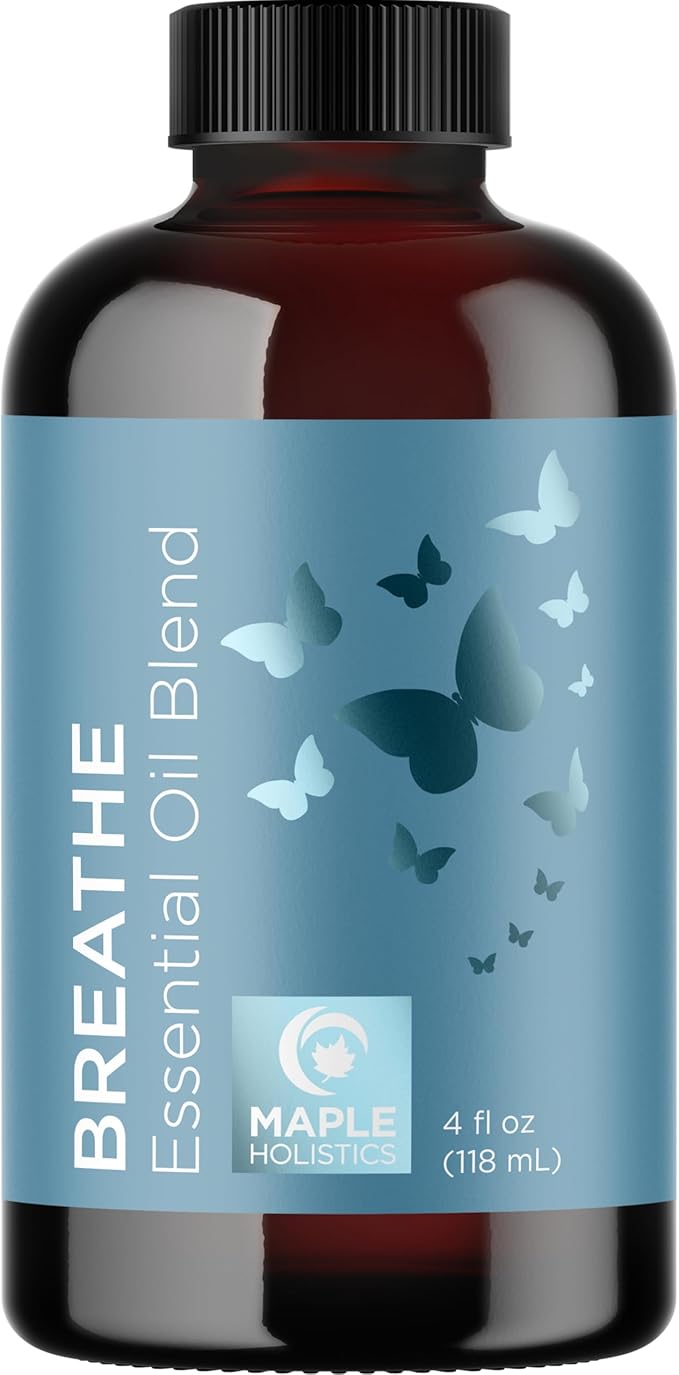 Breathe Essential Oil for Diffuser - Invigorating and Refreshing Breathe Essential Oil Blend with Eucalyptus Peppermint Tea Tree and Mint for Diffusers for Home and Shower Aromatherapy (4 Fl Oz)-Ruum Studio Home