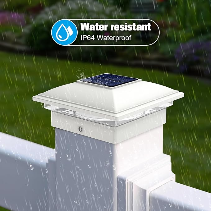VOLISUN Solar Post Cap Light Outdoor Waterproof 12pack,Solar Fence - Post Lights for 4x4 5x5 6x6 Wooden/Vinyl Post,White Deck Cap Light Solar Powered with Warm White for Garden/Patio/Porch-Ruum Studio Home