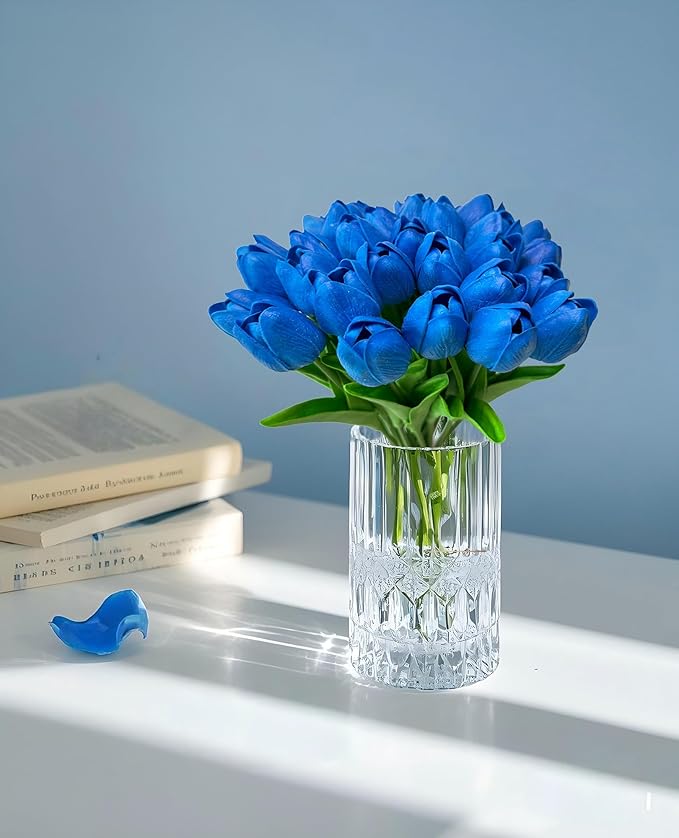 Artificial Tulips Flowers Long Stem Faux Tulips 15PCS Real Touch Fake Tulip for Vase Farmhouse Kitchen Spring & Wedding Home Decor-Ruum Studio Home