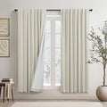 DANCURTON Living Room Black Out Curtains 63 Inch Long Boho Linen Blackout Insulated Thermal Room Darkening Kitchen Drapes for Nursery Kids Home Office Energy Saving Noise Reducing Back Tab Beige 52x63-Ruum Studio Home