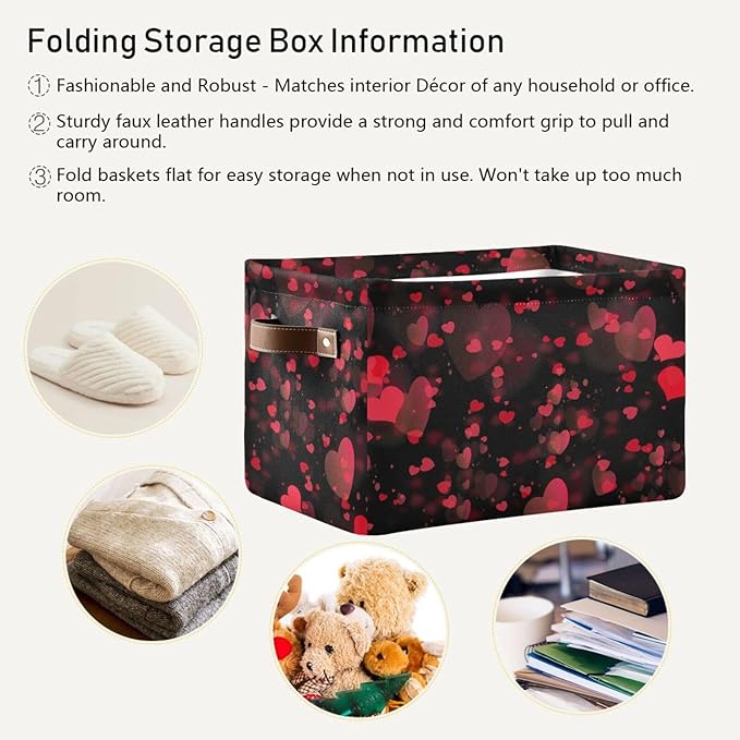 Storage Basket Cube Storage Bins Organizer Bag Collapsible Closet Shelf Baskets with handle for Baby Cloth Pet Toy Book 14.2×10.2×8.3 IN-Ruum Studio Home