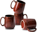 Hasense Red Coffee Mugs Set of 4, 12 oz Coffee Cups Ceramic, Latte Mug with Large Handle for Coffee, Tea, Milk and Chocolate,Easy Hold & Clean, Dishwasher & Microwave Safe-Ruum Studio Home