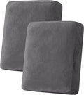 H.VERSAILTEX Velvet Stretch Couch Cushion Cover Plush Cushion Slipcover for Chair Loveseat Sofa Cushion Furniture Protector Seat Cushion Sofa Cover (2 Piece Medium Sofa Cushion Covers, Grey)-Ruum Studio Home