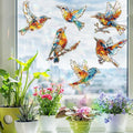 12pcs Window Decals for Bird Strikes, Anti Collision Window Clings, Rainbow Reflection Window Sticker, Hummingbird Style Sun Catcher Stickers for Glass Windows-Ruum Studio Home