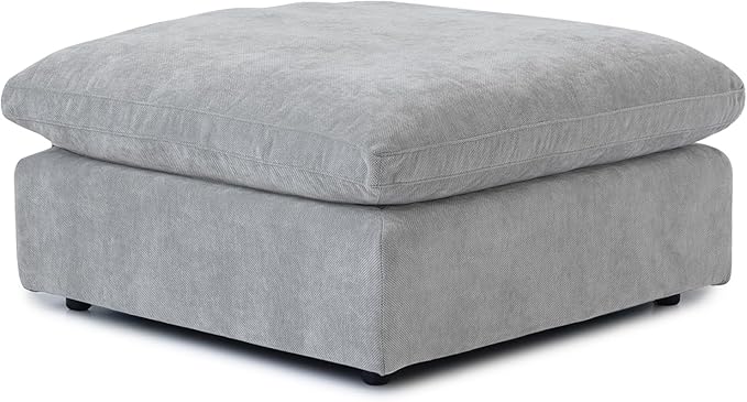 JACH Modular Ottoman Seater for Living Room, Cushion Covers Removable, Minimalist Comfy Footstool, Breathable Ottoman for Living Room Apartment (Light Grey)-Ruum Studio Home