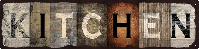 Vintage Tin Sign Retro Metal Kitchen Signs for Home Decor Stylish Wall Art Plaques Ideal Gift for Home Bathroom Kitchen and Gothic Wall Decor in Every Room 16x4in-Ruum Studio Home