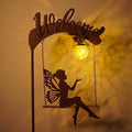 HONGLAND Solar Garden Lights Outdoor Decor, Solar Fairy Lights Outdoor Moon Decor, Housewarming Ornaments for Patio, Lawn, Yard, Pathway - Unique Gardening Gifts for Women Mom Grandma-Ruum Studio Home