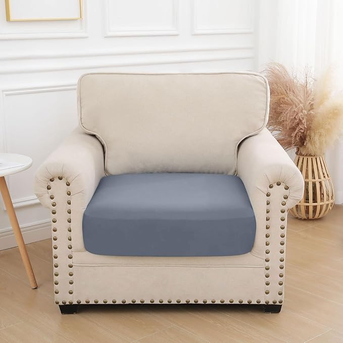 hyha Waterproof Couch Cushion Covers, Stretch Sofa Couch Seat Slipcover for Dog Washable, Non-Slip Waterproof Outdoor Cushion Covers for Patio Furniture Replacement (1 Piece for Small, Grey)-Ruum Studio Home
