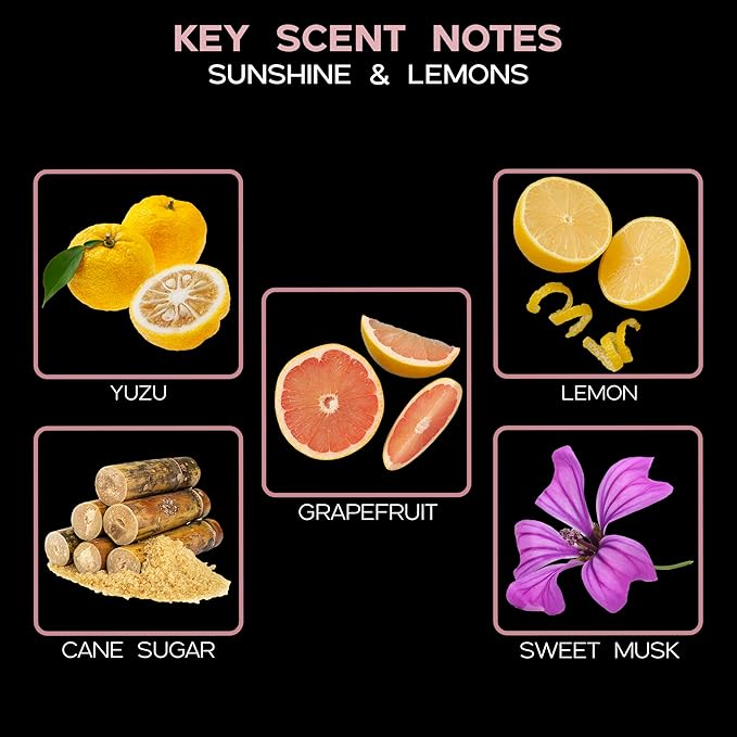 LOVSPA Reed Diffuser Set, Sunshine & Lemons Scented Oil Diffuser with Sticks, Home Fragrance Accessories for Bathroom Shelf Decor, Aroma Diffusers for Home or Office Desk, USA Made-Ruum Studio Home