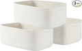 KALLAX Small Woven Basket, 13.5 x 9.5 x 5 Inches, Storage Basket for Organizing, Cute Small Rope Shelf Closet Cube Storage Bins Baskets for Shelves, Dog Toy Gift Baskets Empty, 3 Packs, Off White-Ruum Studio Home