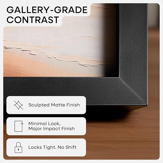 Homeforia 24x30 Poster Frame Black, High End Metal 24 x 30 Picture Frames with Mat 18 by 24 inches Photo, 24x30 Black Frame Matted to 18x24 Print, 30x24 Large Frame, Tempered Glass, Wall Kit, Set of 1-Ruum Studio Home